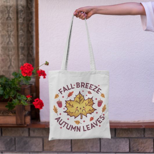 Kawaii Autumn Leaf Canvas tas