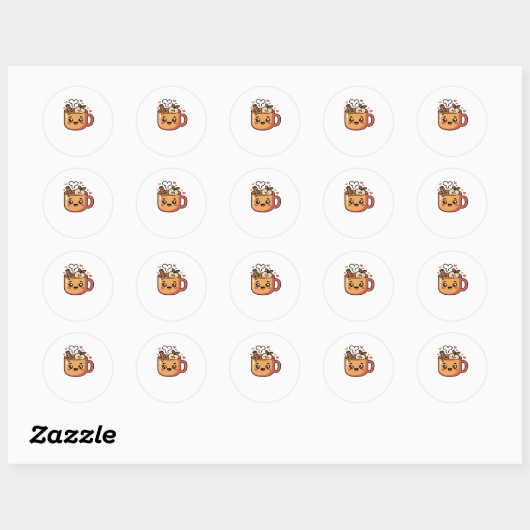 kawaii autumn tea Classic T-Shirt Ronde Sticker (Vel)