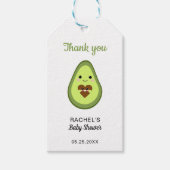 Kawaii Avocado Baby shower Hartelijk dank Cadeaulabel (Voorkant)