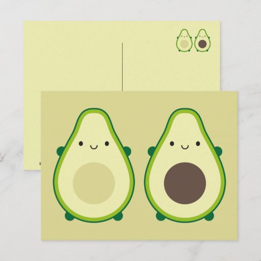 Kawaii Avocado Briefkaart (Voorkant / Achterkant)