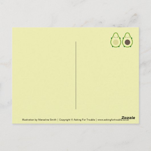 Kawaii Avocado Briefkaart (Achterkant)