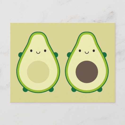 Kawaii Avocado Briefkaart (Voorkant)