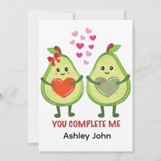Kawaii Avocado Couple You Complete Me  Bedankkaart