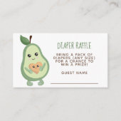 Kawaii Avocado Diaper Raffle Informatiekaartje (Voorkant)