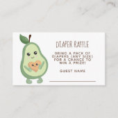 Kawaii Avocado Diaper Raffle Informatiekaartje (Voorkant)
