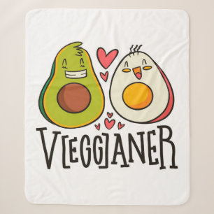 Kawaii Avocado Egg Pattern gepersonaliseerd Sherpa Deken