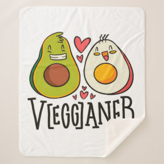 Kawaii Avocado Egg Pattern gepersonaliseerd Sherpa Deken