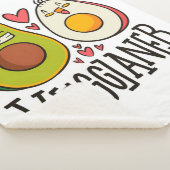 Kawaii Avocado Egg Pattern gepersonaliseerd Sherpa Deken (3/4)