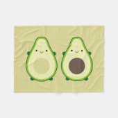 Kawaii Avocado Fleece Deken (Voorkant (Horizontaal))