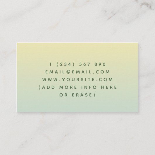 Kawaii Avocado & Guacamole Voedingsdeskundige Scha Visitekaartje (Achterkant)