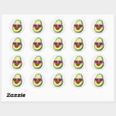 Kawaii Avocado Hart Zonnebril Sticker (Vel)