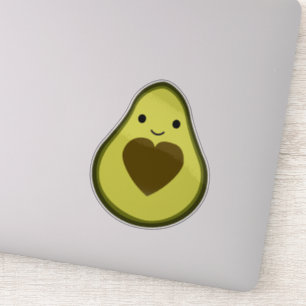 Kawaii Avocado met een hartfoto Sticker