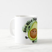 Kawaii Avocado Mok – Schattige & Happy Design (Voorkant links)
