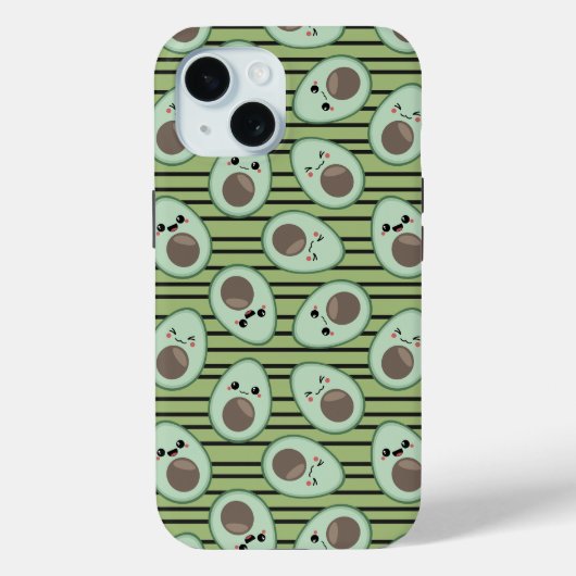Kawaii avocado-patroon Case-Mate iPhone case (Achterkant)