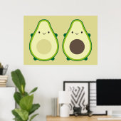 Kawaii Avocado Poster (Thuiskantoor)