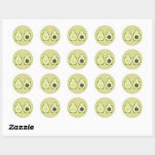 Kawaii Avocado Ronde Sticker (Vel)