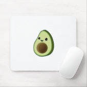 Kawaii Avocado Tekening Aangepast Wit Muismat (Met muis)