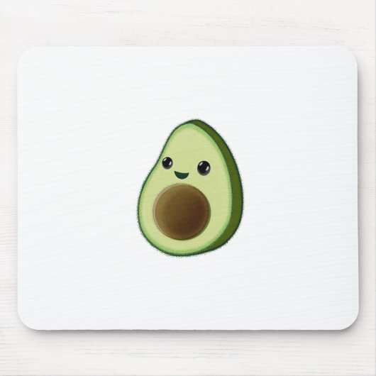 Kawaii Avocado Tekening Aangepast Wit Muismat (Voorkant)