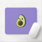 Kawaii Avocado Tekening Custom Paarse Muismat (Met muis)
