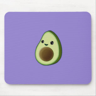 Kawaii Avocado Tekening Custom Paarse Muismat