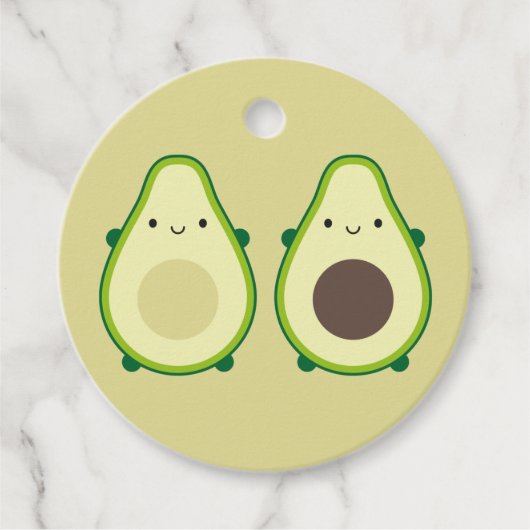 Kawaii Avocados Bedankjes Labels (Voorkant)