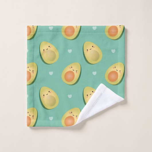 Kawaii Avocados Let's Avocuddle Pattern Bad Handdoek (Wasdoekje)