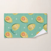 Kawaii Avocados Let's Avocuddle Pattern Bad Handdoek (Handdoek)