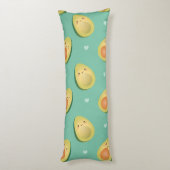 Kawaii Avocados Let's Avocuddle Pattern Funny Lichaamskussen (Achterkant (Verticaal))