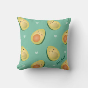 Kawaii Avocados Let's Avocuddle Pattern Kussen