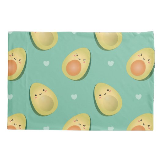 Kawaii Avocados Let's Avocuddle Pattern Kussensloop (Achterkant)