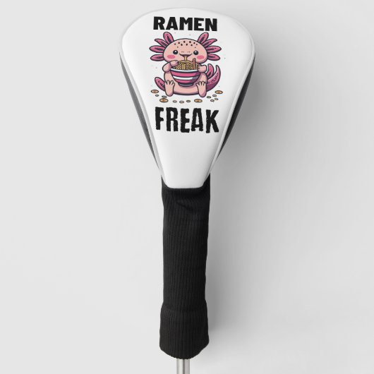 Kawaii Axalotl eten Ramen Golfheadcover (Voorkant)