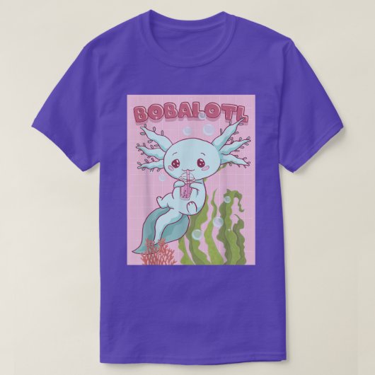 Kawaii Axolotl Boba Bubble Tea Japanese Aesthetic  T-shirt (Design voorkant)