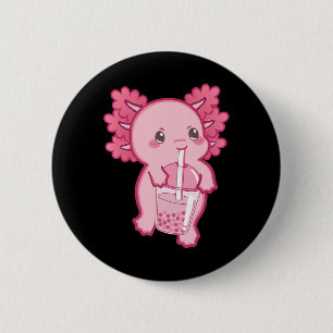 Kawaii Axolotl Boba Bubble Tea Teen Girl Kinder Ja Ronde Button 5,7 Cm