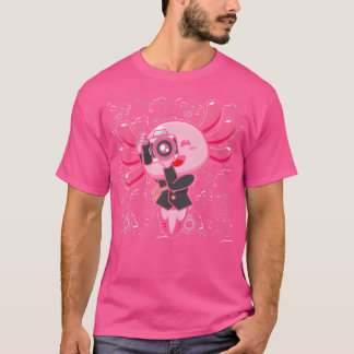 Kawaii Axolotl Camera Lieve Fotograaf Foto T-shirt