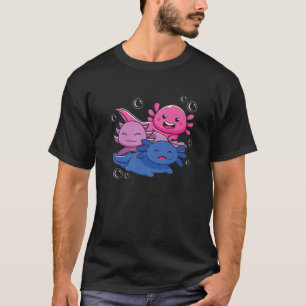 Kawaii Axolotl Cute Bisexual Flag LGBT Support T-shirt