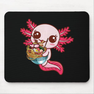 Kawaii Axolotl Eat Ramen Japans Anime Noodles Ki Muismat