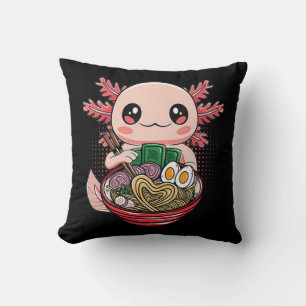 Kawaii Axolotl Eating Ramen Noodles Anime Gift Gir Kussen