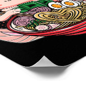 Kawaii Axolotl Eating Ramen Noodles Anime Gift Gir Poster (Hoek)