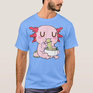 Kawaii Axolotl Eating Ramen Noodles Anime Gifts Gi T-shirt