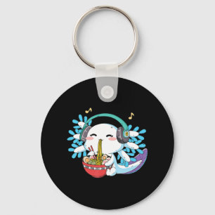 Kawaii Axolotl Eating Ramen Noodles Anime Kinder B Sleutelhanger