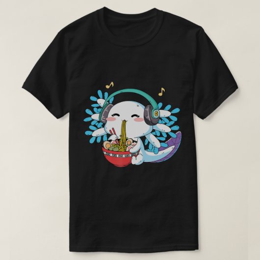 Kawaii Axolotl Eating Ramen Noodles Anime Kinder B T-shirt (Design voorkant)