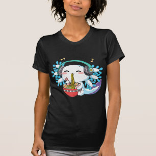 Kawaii Axolotl Eating Ramen Noodles Anime Kinder B T-shirt