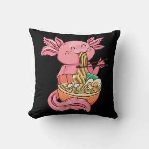 Kawaii Axolotl Eating Ramen Noodles Anime Kinder G Kussen