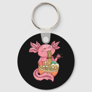 Kawaii Axolotl Eating Ramen Noodles Anime Kinder G Sleutelhanger