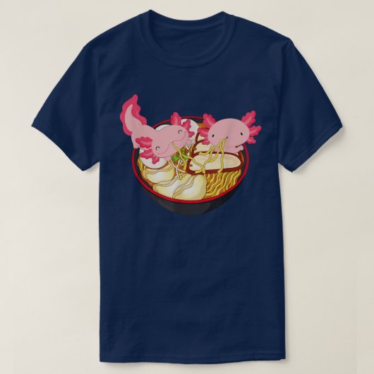 Kawaii Axolotl Eating Ramen Noodles Anime Kinder G T-shirt (Design voorkant)
