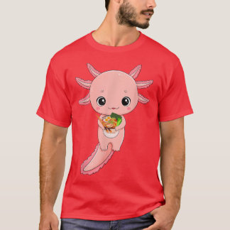Kawaii Axolotl Eating Ramen Noodles Anime Kinder G T-shirt