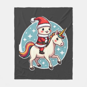 Kawaii Axolotl Eenhoorn Kerstmis Kerstman Prettig Fleece Deken