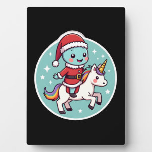 Kawaii Axolotl Eenhoorn Kerstmis Kerstman Prettig  Fotoplaat