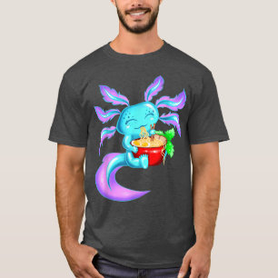 Kawaii Axolotl eet ramen Japans Anime Noodles ki T-shirt