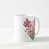 Kawaii Axolotl eet Ramen Koffiemok (Voorkant rechts)